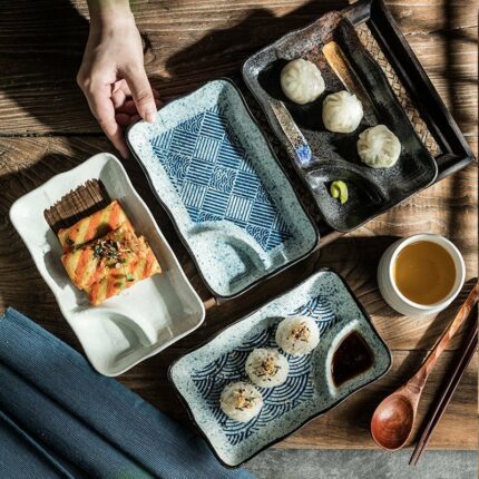 Rechteckige Knödel platte Einfache Kuchen-Snack-Dim-Sum-Platte