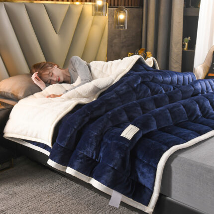 Verdickt Winter Thermische Stepp Milch Flanell Decke