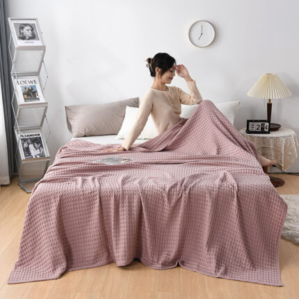 Cotton Waffle Knit Chenille Towel Sofa Cover Blanket