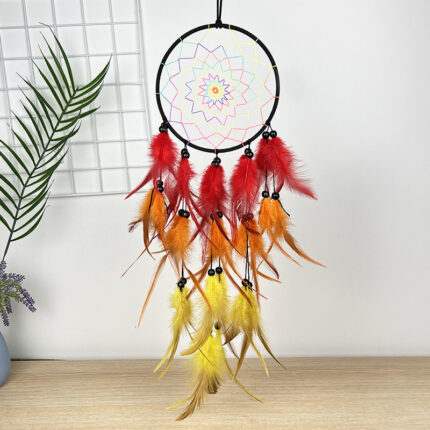 Colorful Feather Dreamcatcher Ornaments Handmade Wind Chimes Party Decorative Creative Gift