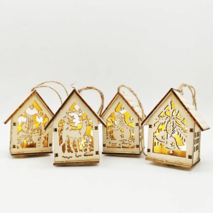 Weihnachts schmuck aus Holz für kleine Weihnachts häuser