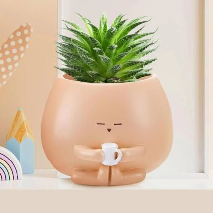 Cute Flowerpot Sitting Flowerpot Indoor Flower Cactus Flowerpot Resin Crafts