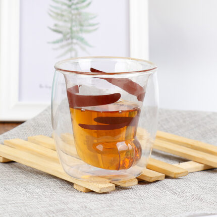 Hohe Boro silikat hitze beständige Doppels chicht Glas Tasse