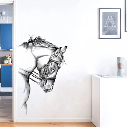 Pvc Black And White Steed Sticker