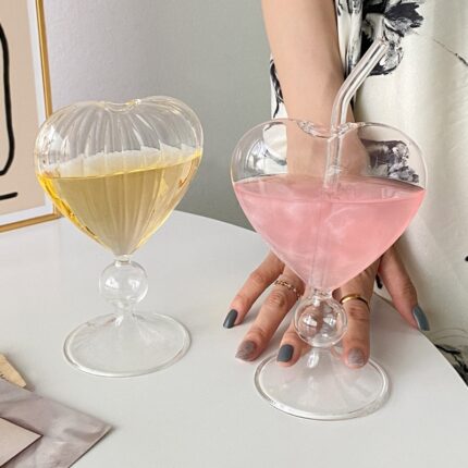 Wind Net Red Love Cup Strohhalm Glas Cup Bar Rühr brille Saft trinken Cocktail Becher