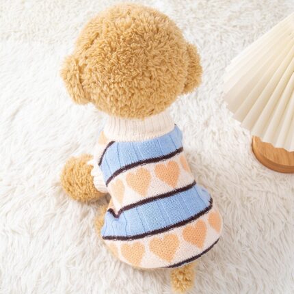 Peach Heart Samt Haustier Pullover Hund Teddy Yorkshire Katze Bichon