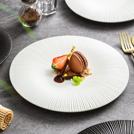Ceramic Western Food Plate Porcelain Dinner Plate Creative Flat Plate Shallow Plate Exquisite Disc