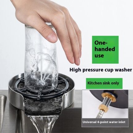 High Pressure Cup Cleaner Sink Bar Counter Home Press Automatic Cup Cleaner
