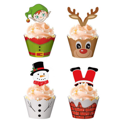 Weihnachten Cupcakes Um Den Rand Der Karte
