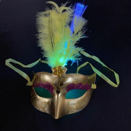 Glowing Faser Optic Maske Halloween Masquerade Led Prinzessin Feder Kinder