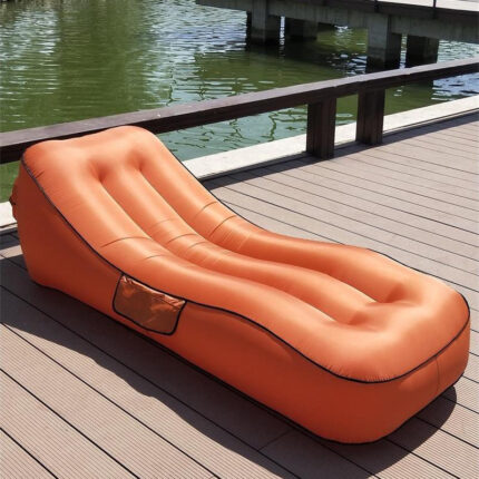 Camping Sofa Aufblasbares Sofa Tragbares Luftbett im Freien Luftbett Casual Beach Recliner Schwimmbett