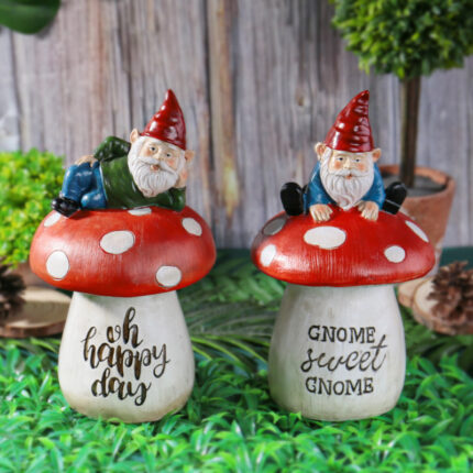 Garten Courtyard Elf Skulptur Landschafts dekorationen Garten sitzender Pilz Dekoration