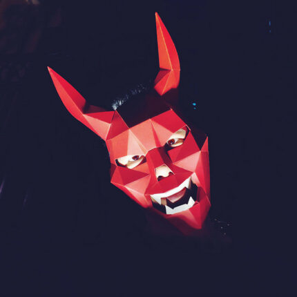 Teufels maske Tier Kopf bedeckung 3D Papier form DIY