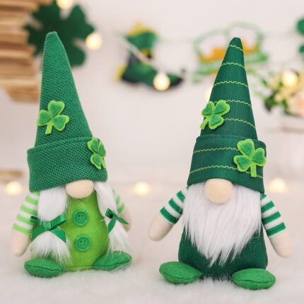 Irish National Day Clover Paar Puppe Weihnachts dekoration