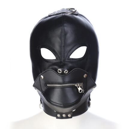 Aussehen Mund Zip Leder Haube