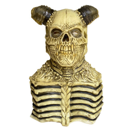 Halloween Neue Horror Schädel Horn Teufel Latex Maske Kapuze Dunkel