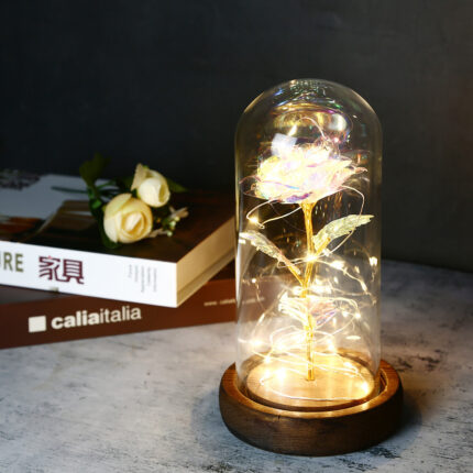 Valentinstag Geschenk Simulation Goldfolie Rose Lampe Glas Abdeckung Ornamente Farb kasten Verpackung