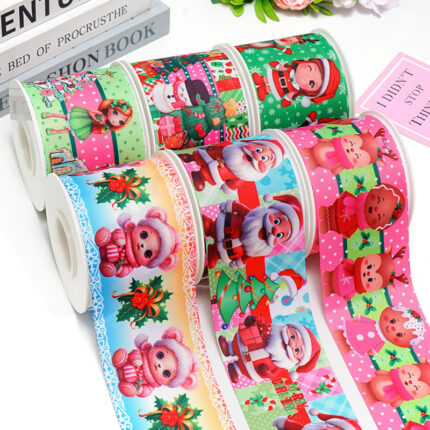 Weihnachts druck Thermische Transfer Blume Diy Ribbon Rolle