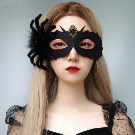 Halloween Black Spider Death Dance Maske
