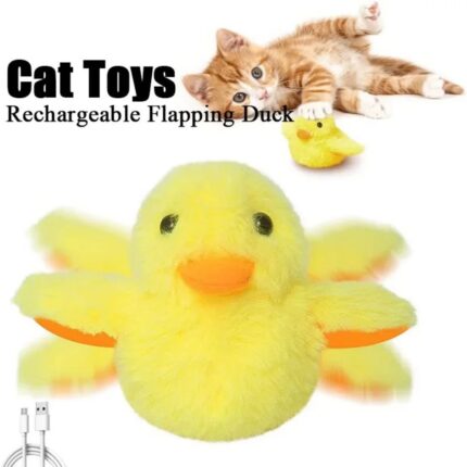Flatternde Ente Katzen spielzeug interaktives elektrisches Vogels pielzeug wasch bares Katzen-Plüsch tier mit Katzenminze-Vibrations sensor Katzen-Spiel-Spielzeug Kätzchen