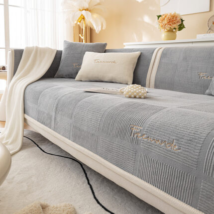 Flecken resistente Plüsch-Winter-Antislip-Sofa-Abdeckung