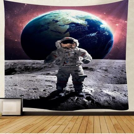 Cosmic Tapisserie Astronaut Hängen Tuch Erde Kunst Hintergrund Tuch Tapisserie
