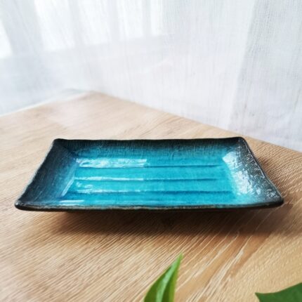 Steinzeug Eisknack Geschirr Blaue Platte