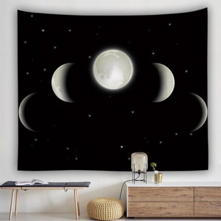 Gedruckt Mond Zyklus Tapisserie Multifunktionale Tapisserie Sitzen Decke Wand Hängen