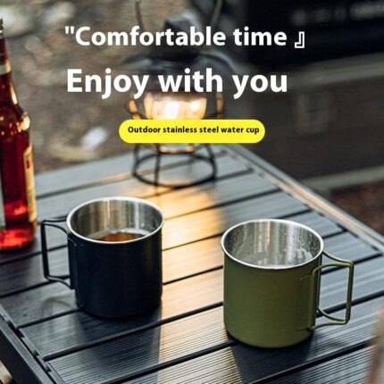 Einfache und tragbare Edelstahl-Camping-Klapp-Wasser-Tasse