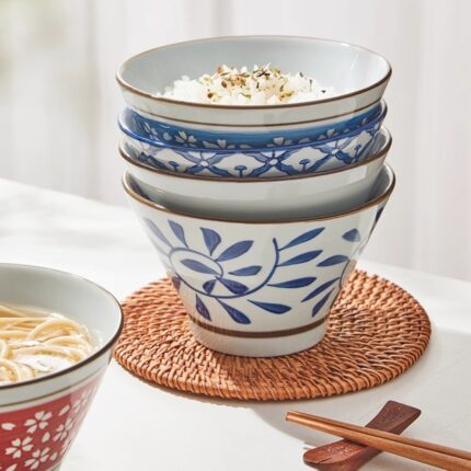 Household Ceramic Rice Bowl 5-inch Rain-hat Shaped Bowl