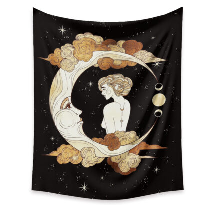 Mond Tapisserie Wohnkultur Hintergrund Tuch Wandbehang Tapisserie