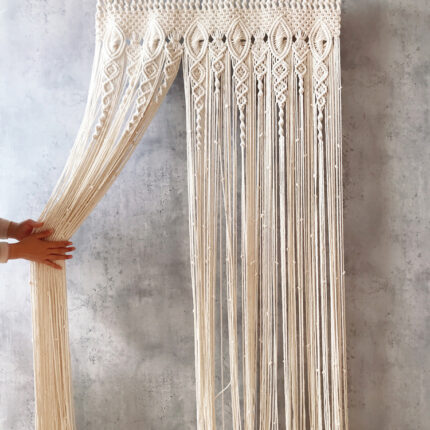 Perforierte Nordic Woven Schattierung Licht Quaste Partition Vorhang Schiebe Vorhang