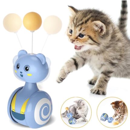 Katze Interaktive Feder Spielzeug Haustier Bumbler Lustiges Spielzeug Interaktive Katzen Spielzeug Katze Rolling Teaser Feder stab Spielzeug Rotierende Kugel