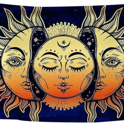 Gedruckt Sonne Und Mond Tapisserie Multifunktionale Tapisserie Sitzen Decke Wand Hängen