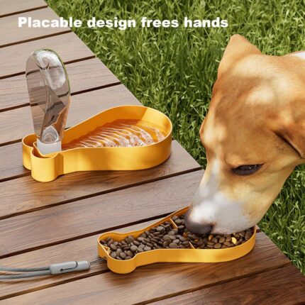 Pet Water Feeder Pet Hydrat ion unterwegs tragbarer 2-in-1-Pet-Wasser flaschen-Lebensmittel behälter für Outdoor-Reisen Hähnchen-Trommel stock
