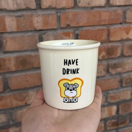 Schnauzer Ceramic Puppy Breakfast Milk Cup