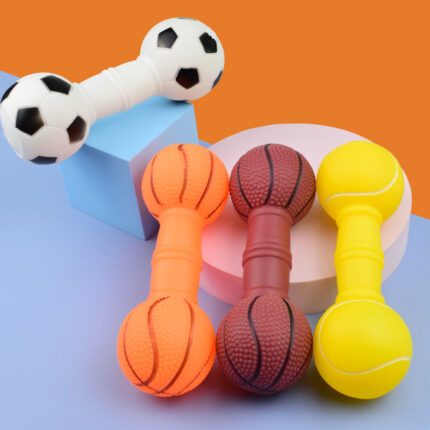 Hundes pielzeug Fußball Hantel geformt Hund Squeeze Quietschen Haustier Kau spielzeug