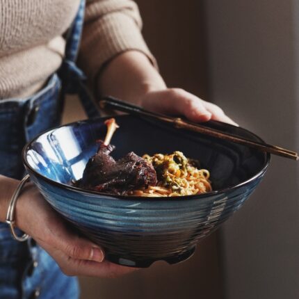 Creative Glaze Kiln Ceramic Large Ramen Bowl