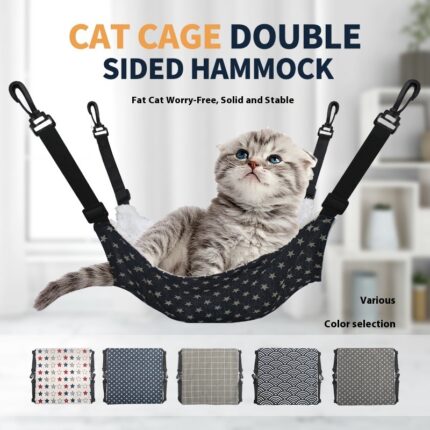 Haustier Katze Nest Hängematte Atmungsaktiv Fleece-gefütterter Haken verstellbar
