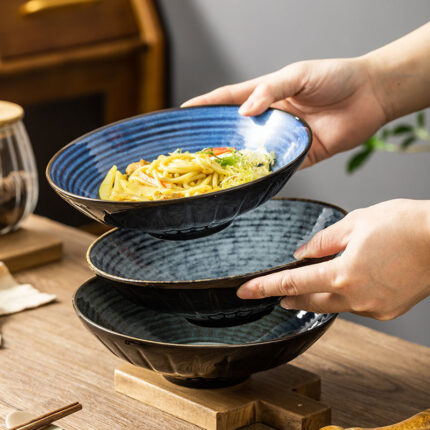 Noodle Household Ceramic Rain-hat Shaped Bowl Tableware