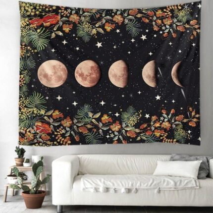 Bedrucktes Gesicht des Mondes Wandteppich Multifunktion ale Wanddecke Sitzfläche Wandbehang