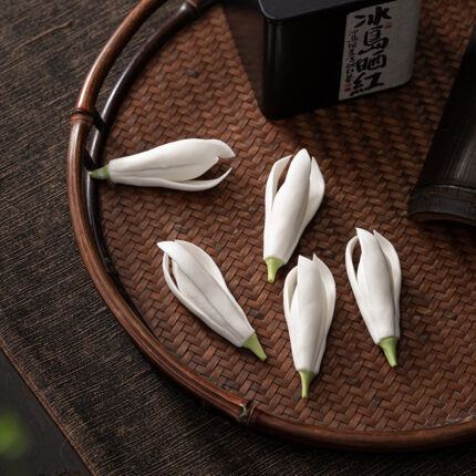 Hand gefertigte Keramik Yulan Magnolia Tee Regal Stift halter Stift halter Tee Set Regal Tee-Zeremonie Utensilien