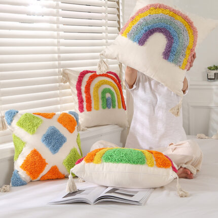 Bohemian Bed Breakfast Style Light Luxury Tufted Cushion Pillow Cover
