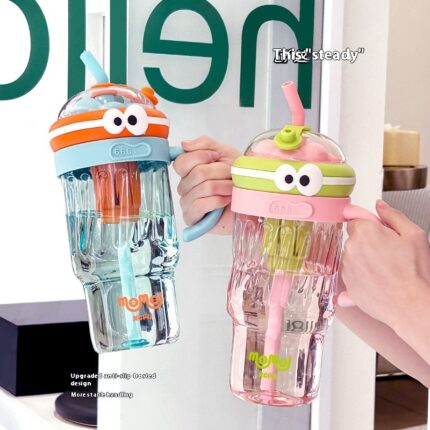 Große Eis tasse Minimalist isch Wasser becher Stroh mit großer Kapazität