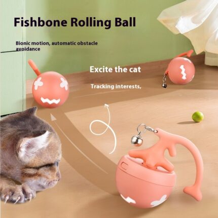 Haustiere Katzen spielzeug Fishbone Rolling Ball USB Elektrische Katze Necken Ball Haustier Produkte