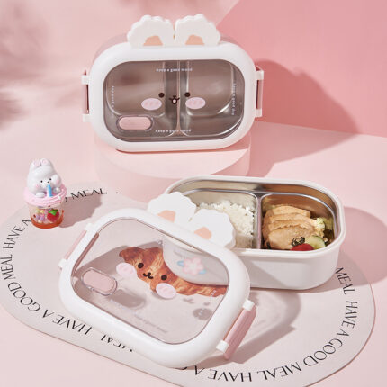 Niedliches Bunny Kreatives Fach Studenten-Lunch-Box aus Edelstahl