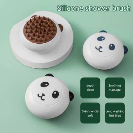 Badezimmer Silikon Haustier Katze Und Hund Dusche Weich Borsten Pinsel Panda Form Haustier Weiche Massage Bade bürste Haustier Bade zubehör