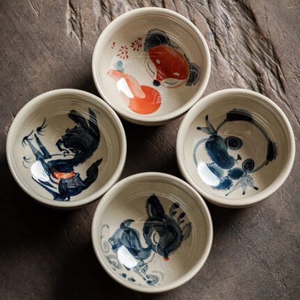 Gras und Holz grau handgemalte Panda Tee tasse Keramik Haushalt