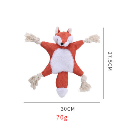 Fuchs Hundes pielzeug mit Quietschern Stuff less Hundes pielzeug Crinkle Jagd Hundes pielzeug Plüsch Langlebiges Hunde quietschendes Spielzeug Baumwoll seil Hundes pielzeug im ganzen Körper Niedliches Hunde kau spielzeug für Welpen mit Augen Stickerei Design