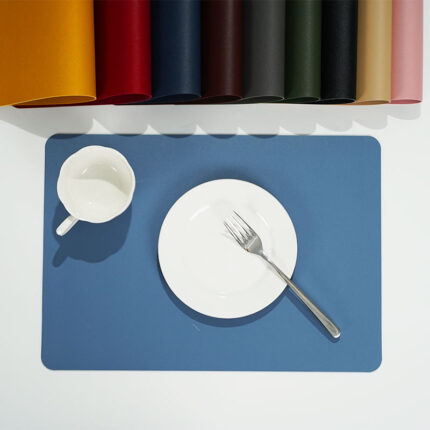 Einfarbiges Leder-Tischs ets Wind-Wärme abschirmung kissen für Zuhause Wasserdicht Öl beständige Placemat-Hotel hitze beständige Matte